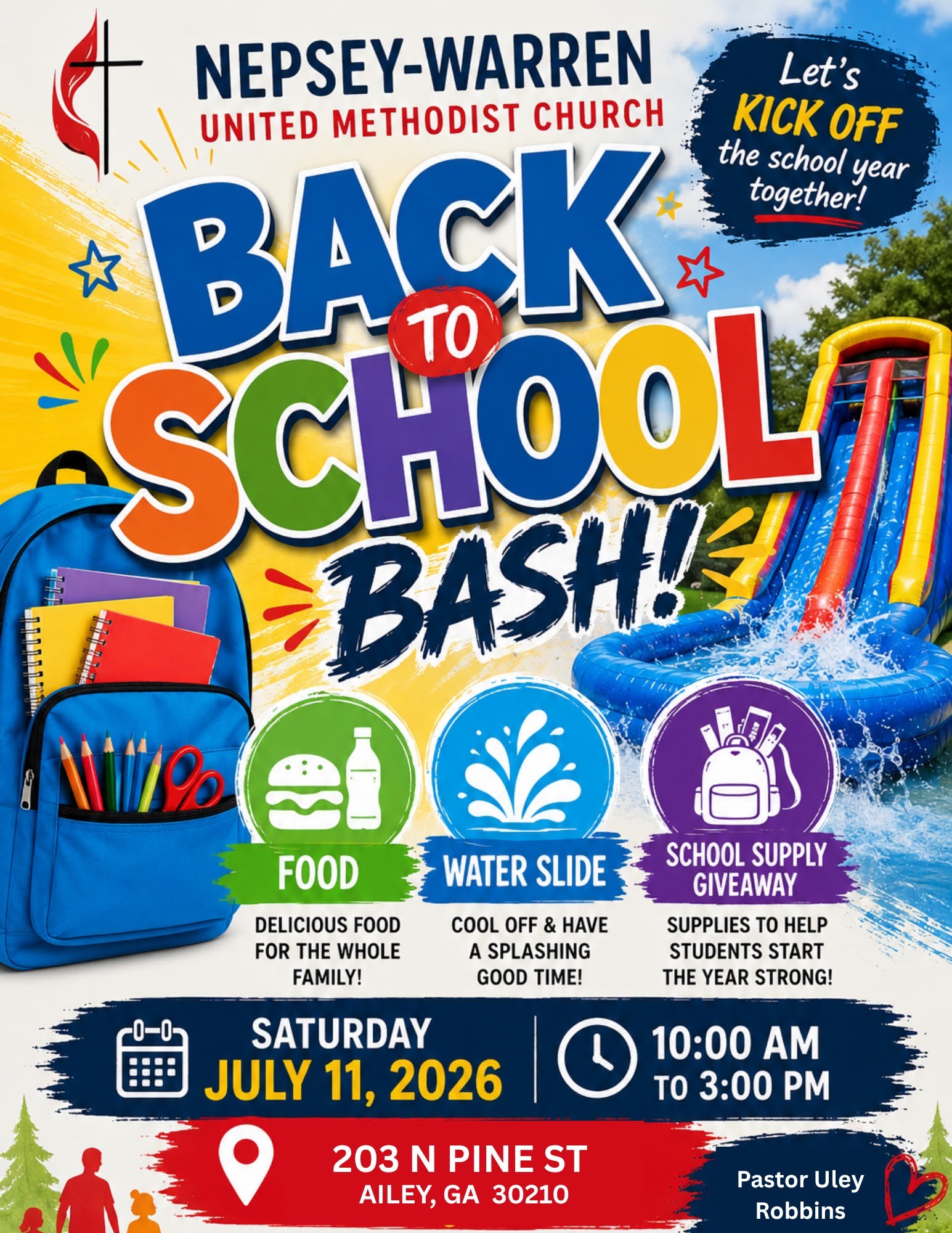 July 11--Back To School Bash in Ailey! 