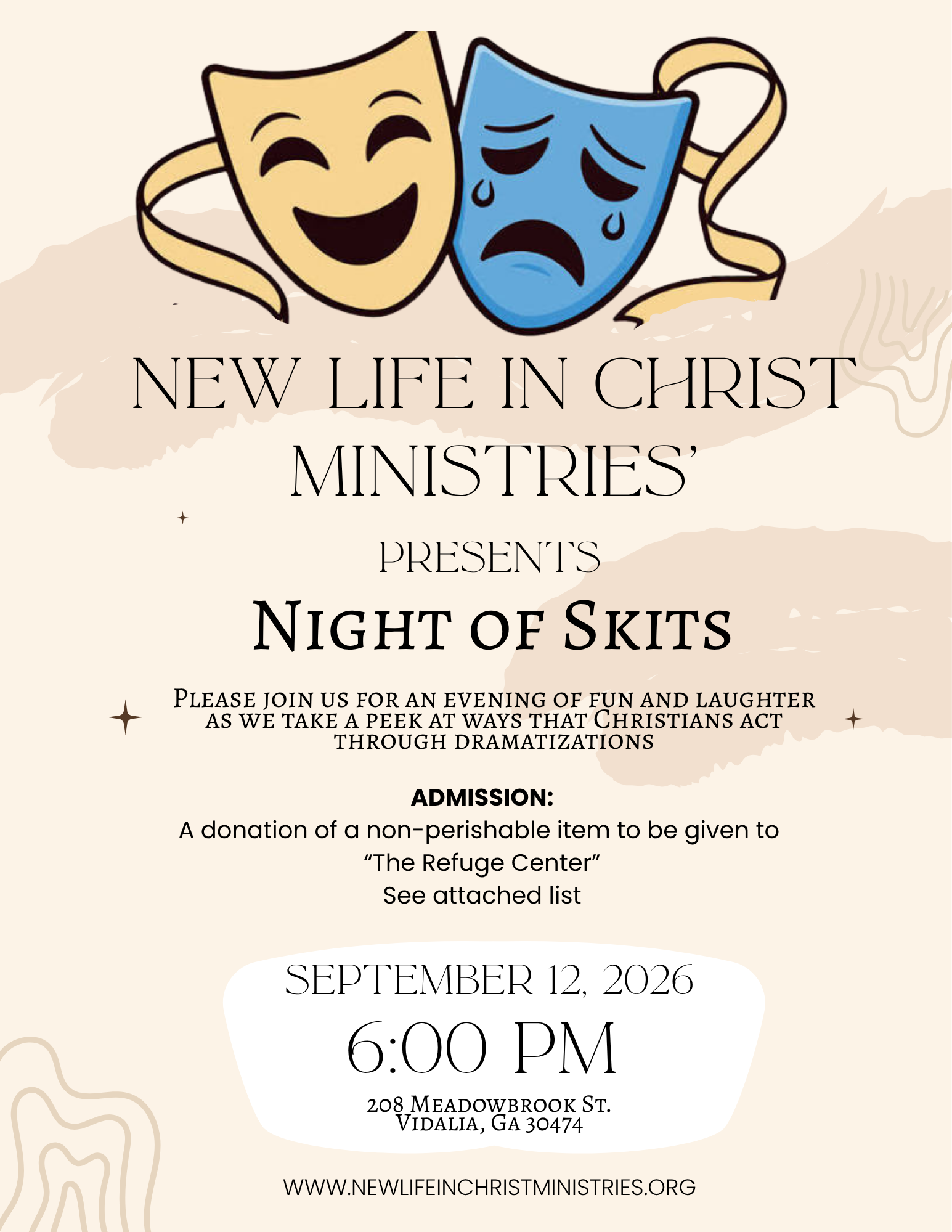 September 12--A Night of Skits in Vidalia