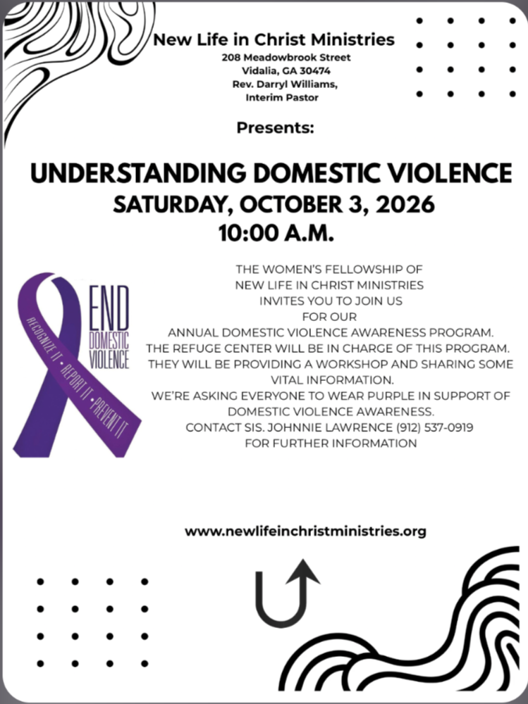 October 3--Domestic Violence Awardness Program