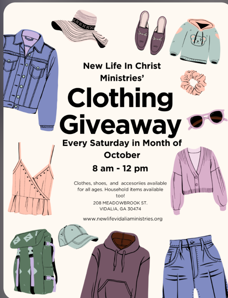 Special Note: October Clothing Givewaway in Vidalia 
