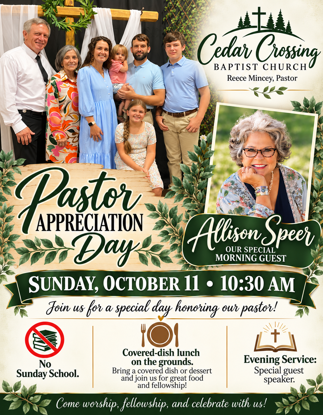 October 11--Pastor Appreciation