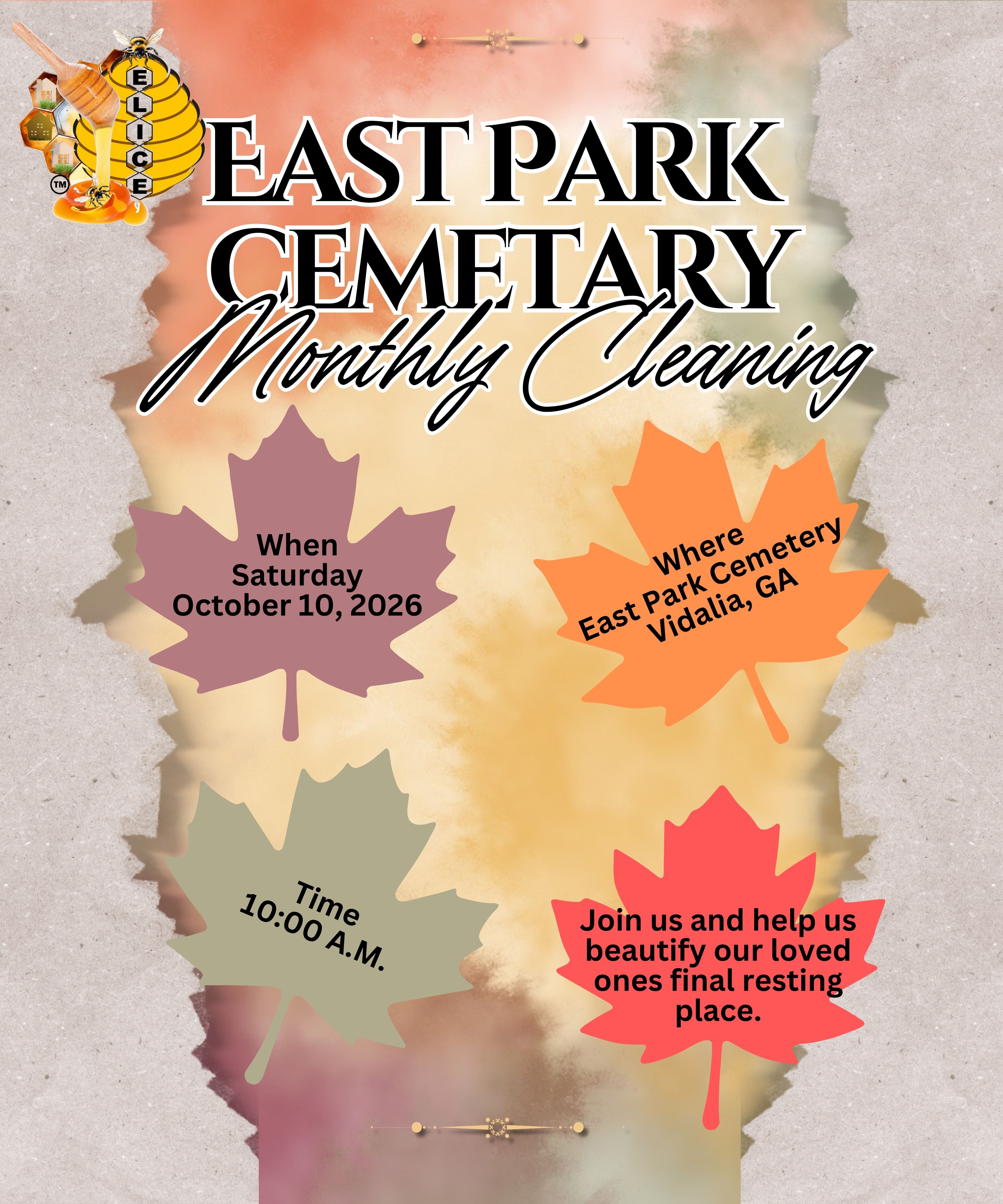 October 10--Cemetery Cleaning