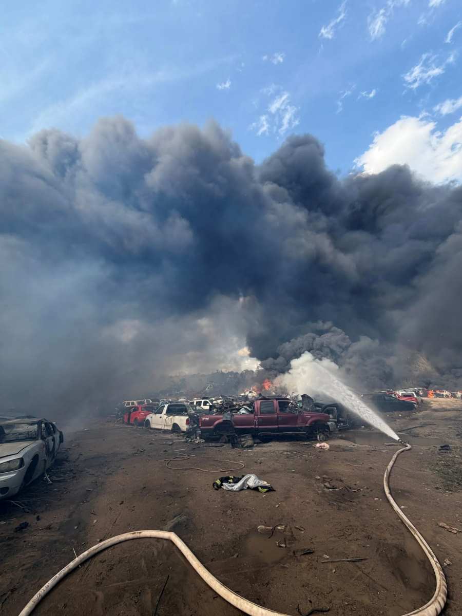 Multiple Units Respond to Fire at Swainsboro Salvage Yard