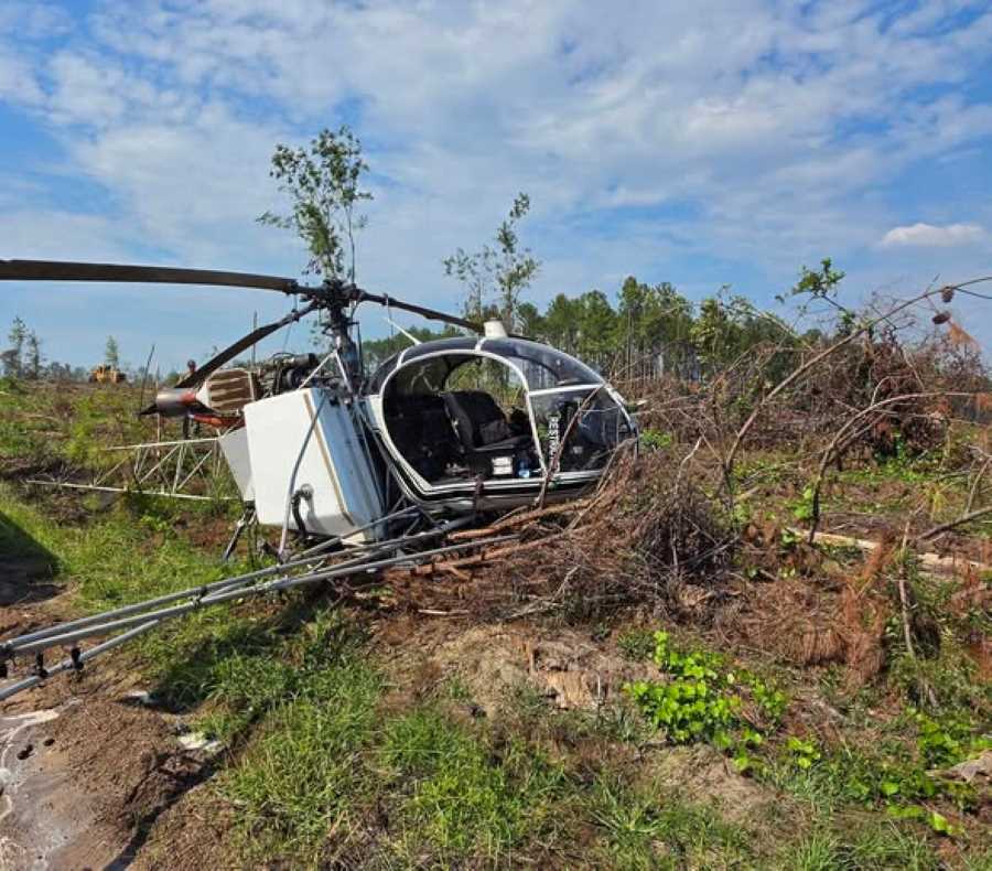 Pilot Escapes Injuries in Telfair County Helicopter Crash