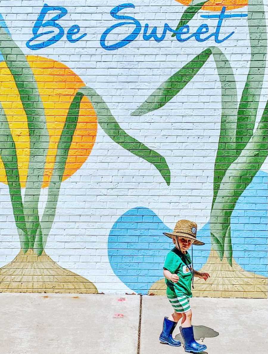 Mural with boy