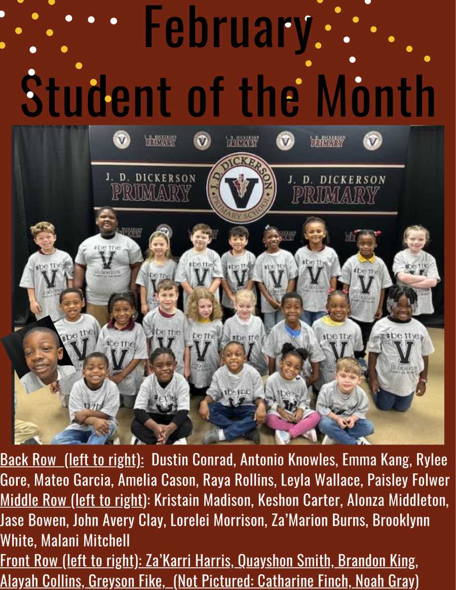 J.D. Dickerson Students of the Month