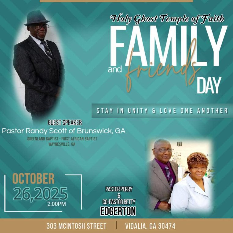 October 26--Family & Friends Day in Vidalia