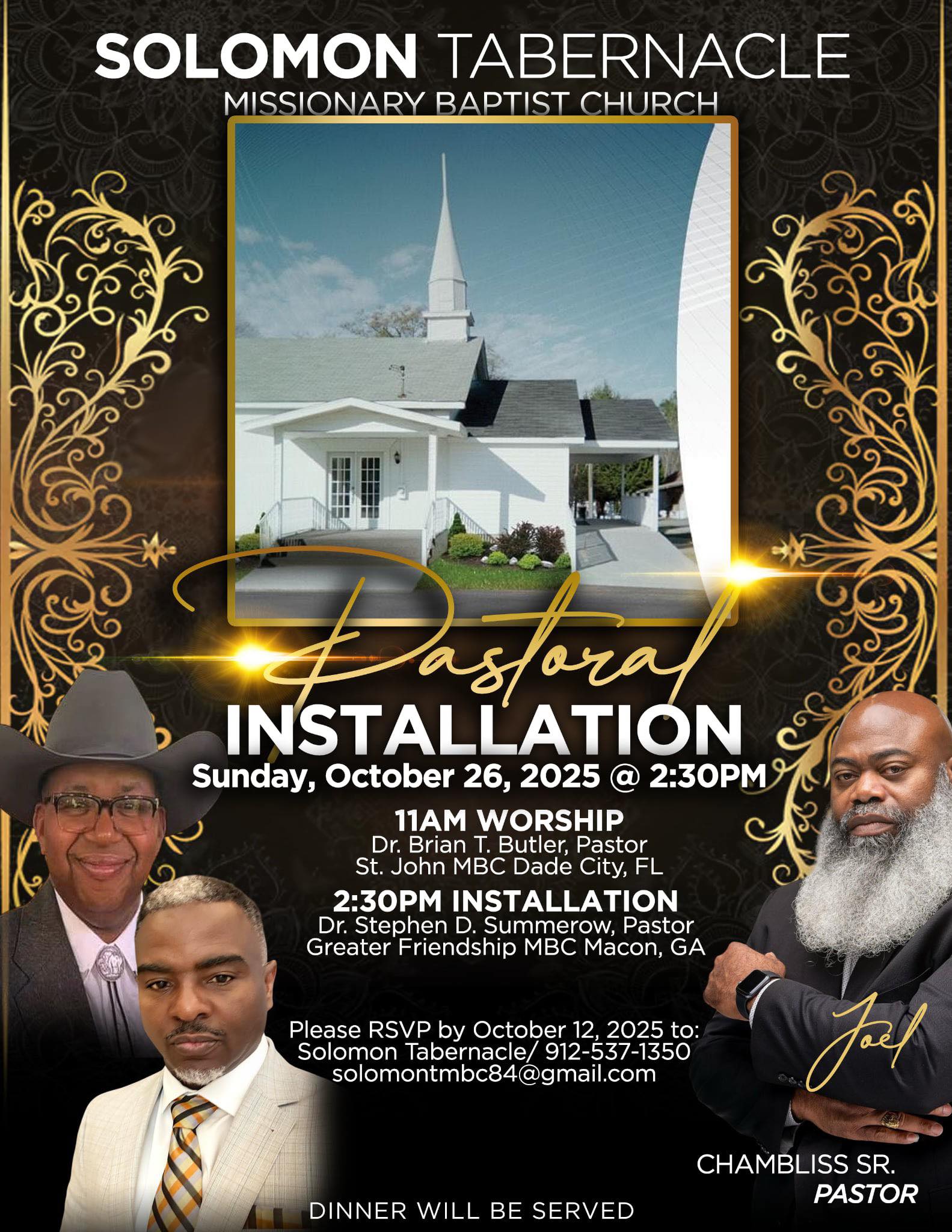 October 26--(Time Sensitive) Pastoral Installation in Vidalia