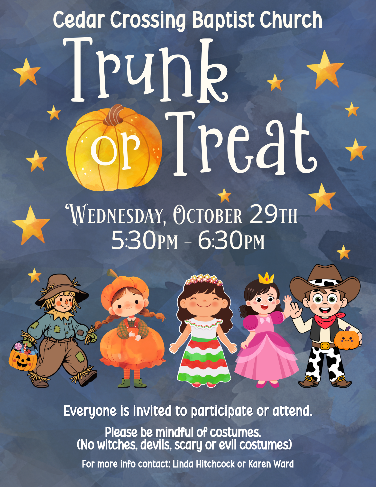 October 29--Trunk or Treat! 