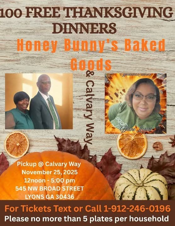 November 25--Free Thanksgiving Dinners in Lyons