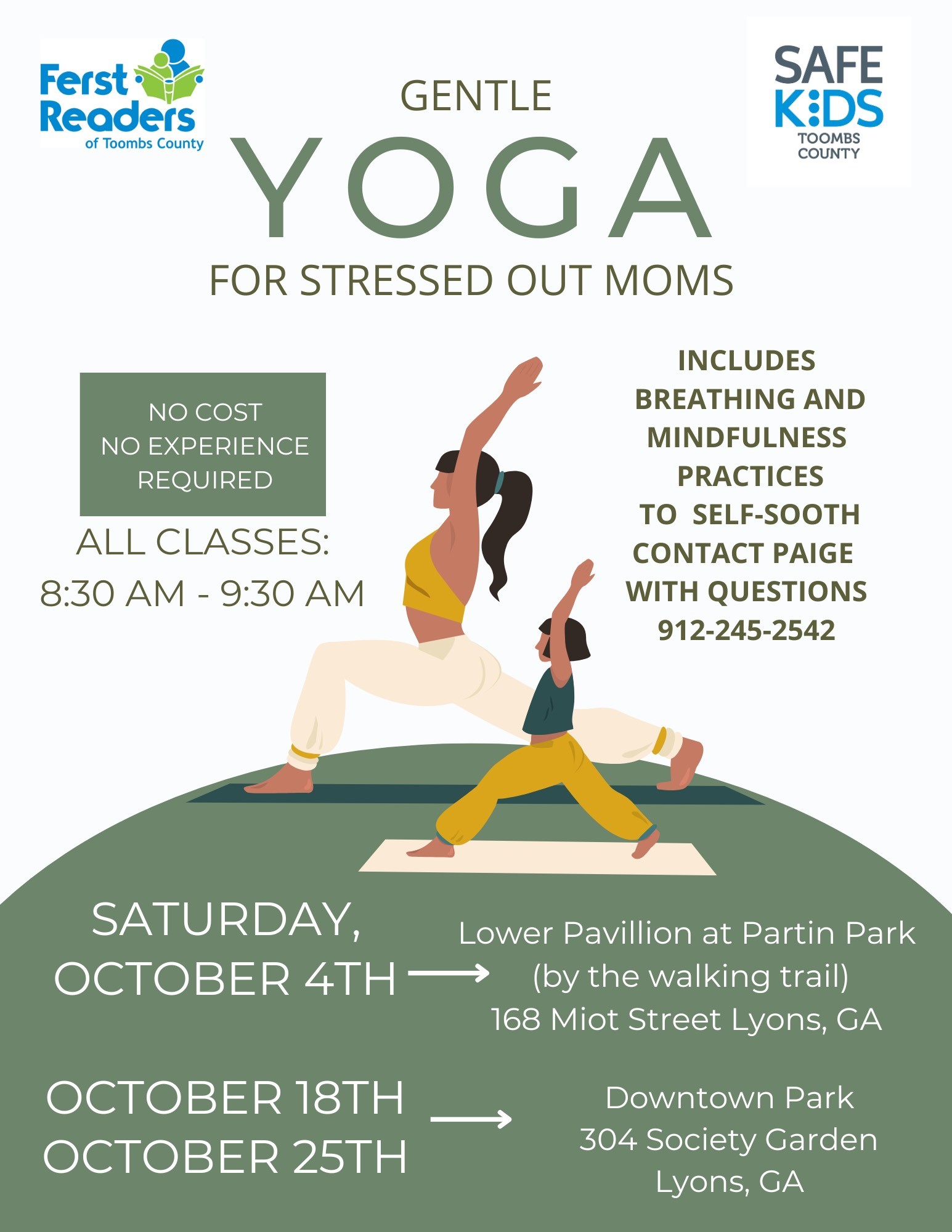 White Green Minimalist Yoga Class Promotion Flyer 