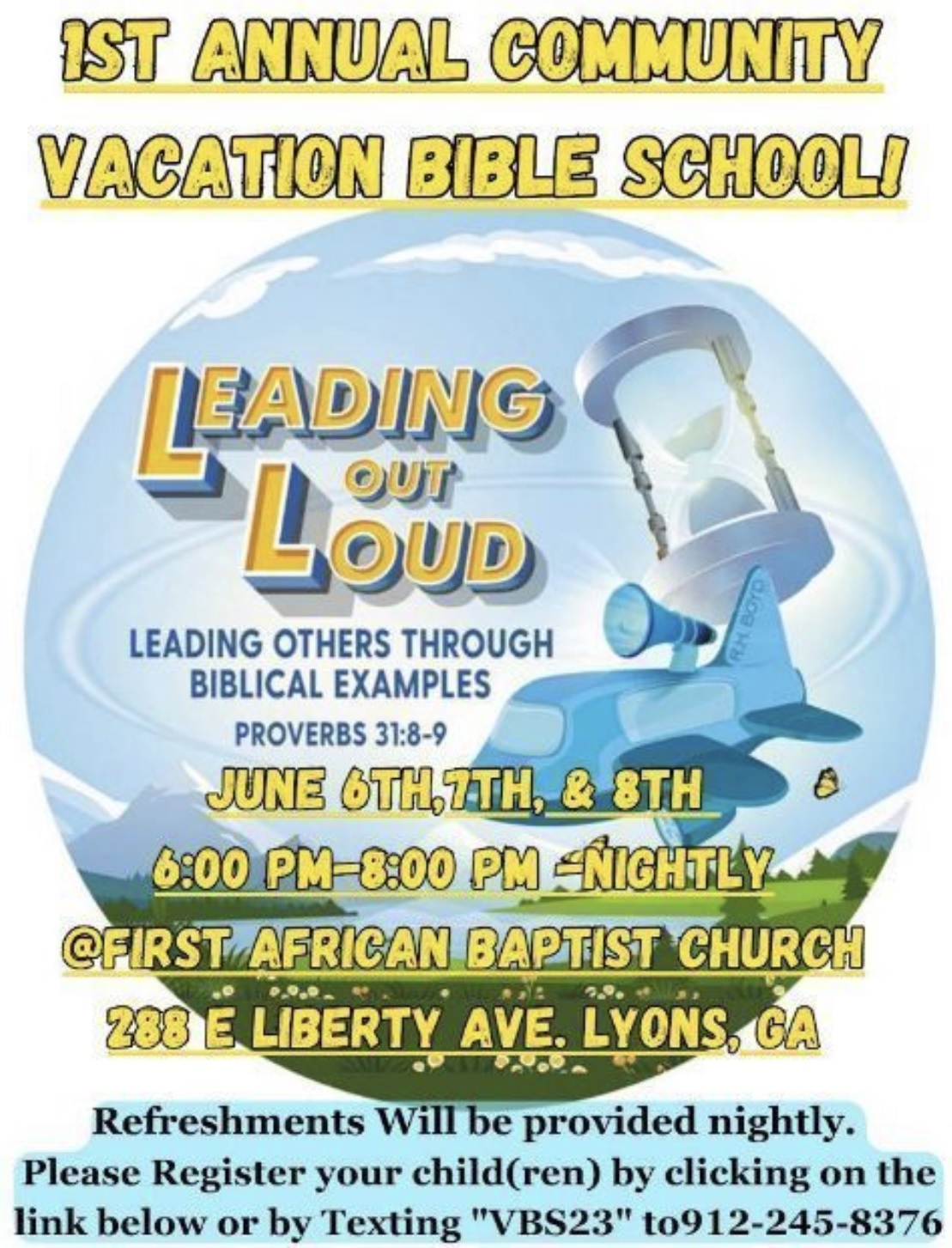 June 6-8--VBS in Lyons