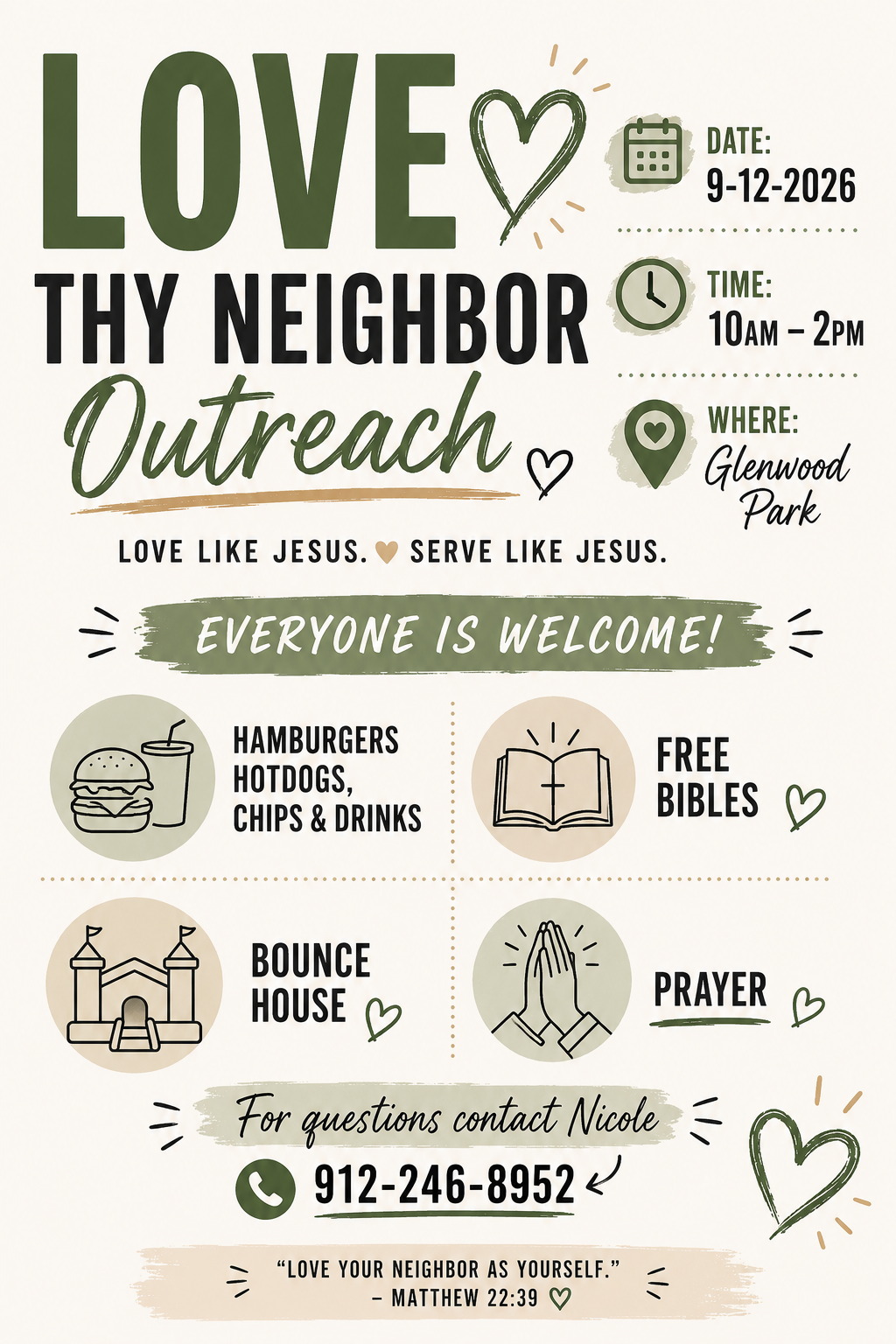 September 12--Love Thy Neighbor Outreach in Glenwood