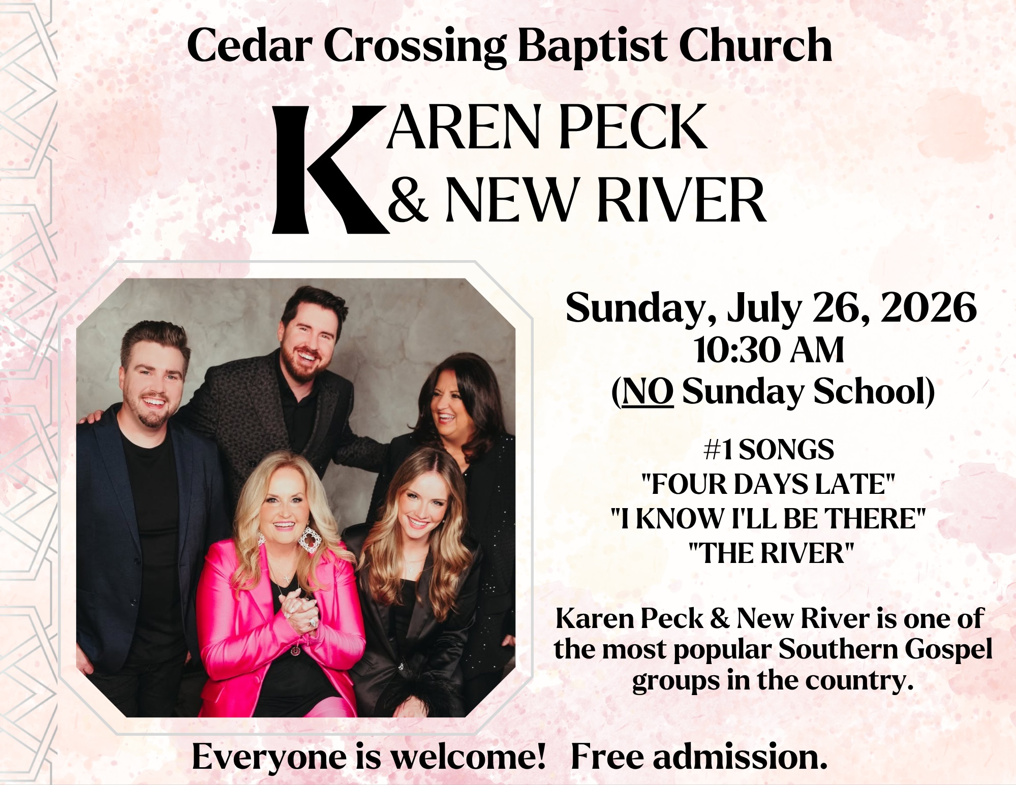 July 26--Karen Peck & New River! 