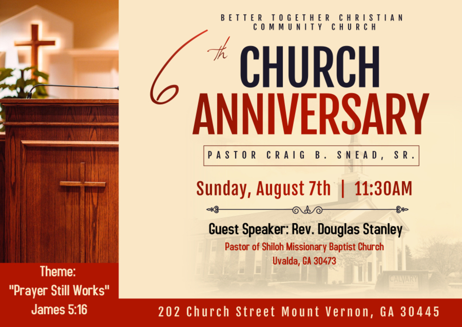 August 7--Church Anniversary in Uvalda
