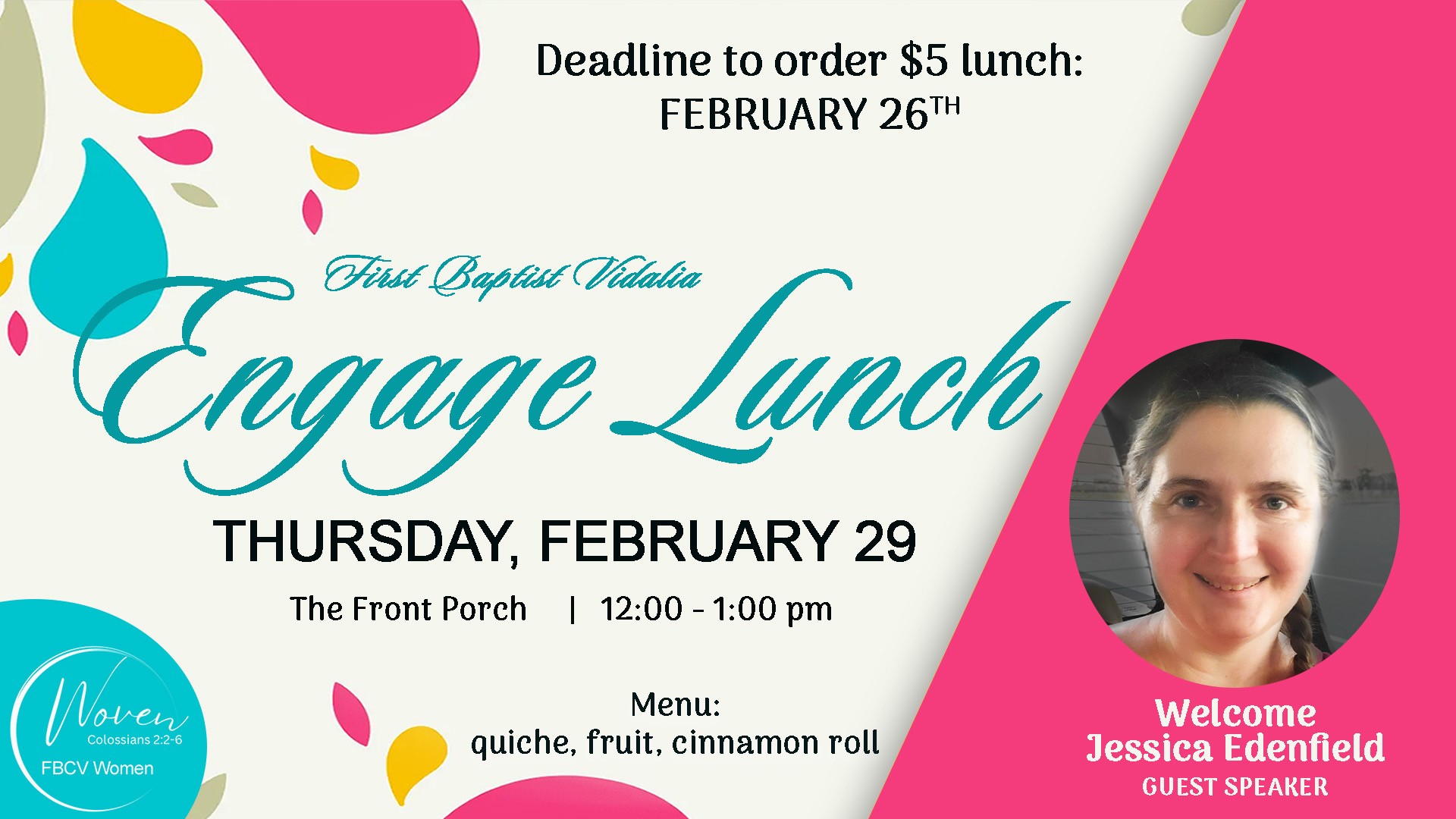 February 29--Engage Lunch in Vidalia
