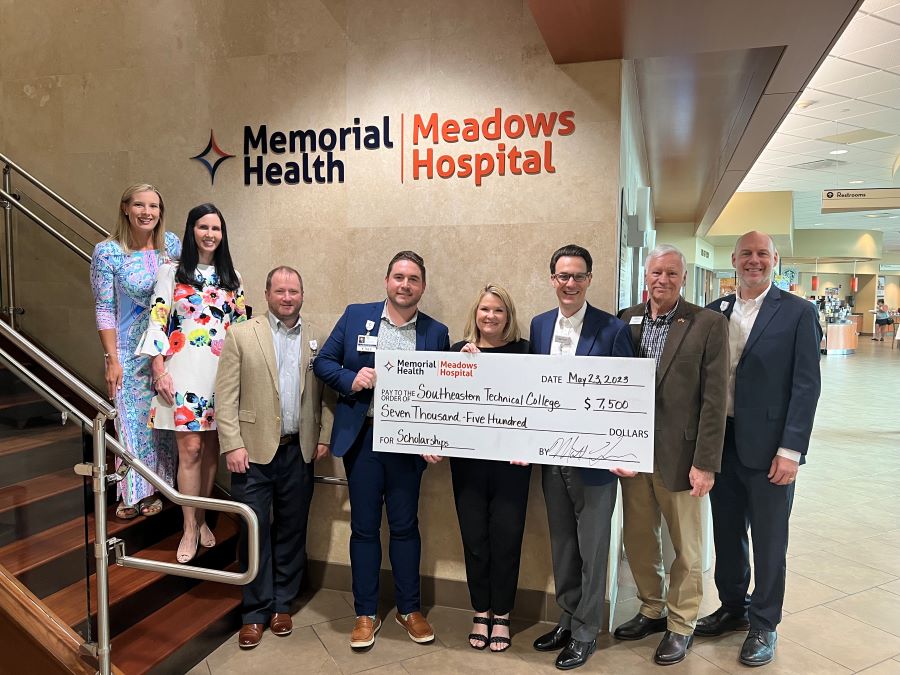Memorial Health Meadows Hospital Donates $7,500 to Southeastern Technical College