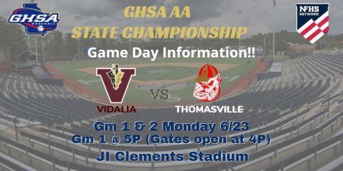 Important Game Day Info for Monday’ GHSA Championship Series! 