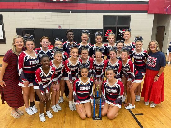 Bulldog Competition Cheer Team Takes First Place at First Competition of the Year