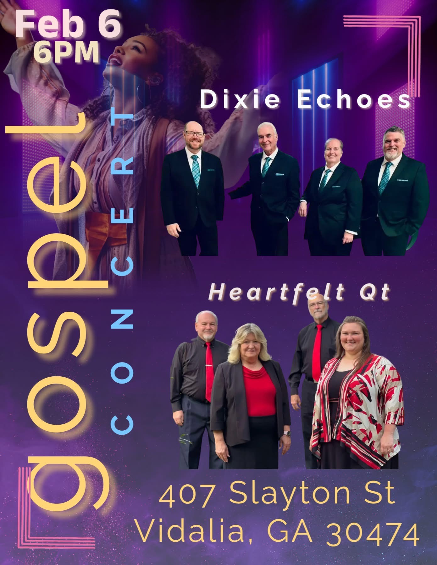February 6--Gospel Concert in Vidalia
