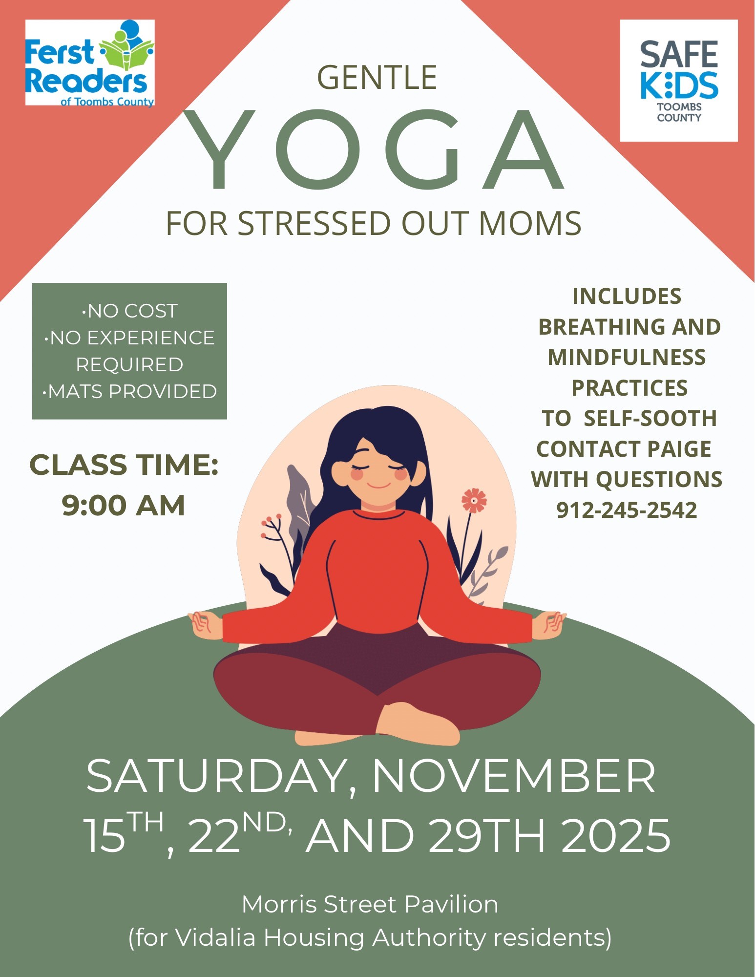White Green Minimalist Yoga Class Promotion Flyer